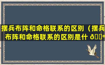 摆兵布阵和命格联系的区别（摆兵布阵和命格联系的区别是什 🌺 么）